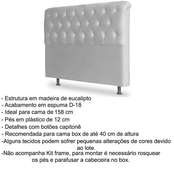 Imagem de Cabeceira Queen Estofada para Cama Box Emília 160 cm