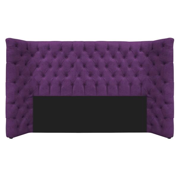 Imagem de Cabeceira Queen Everest P02 160 cm para cama Box Suede Roxo - Amarena Móveis