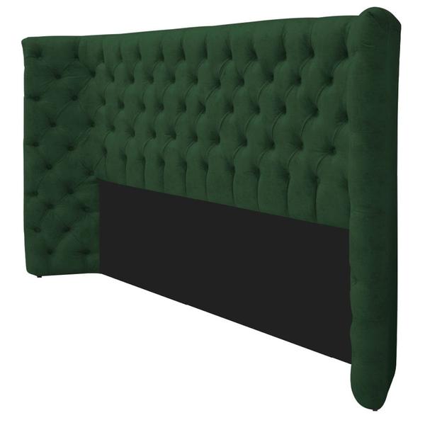 Imagem de Cabeceira Queen Everest P02 160 cm para cama Box Suede Verde - Amarena Móveis