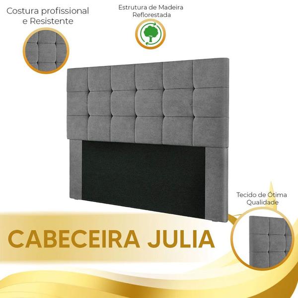 Imagem de Cabeceira Queen Julia 160cm em Madeira Reflorestada Suede Speciale Home