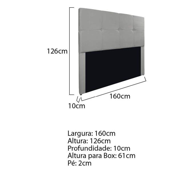 Imagem de Cabeceira Queen Marseille P02 160 cm Sintético - Amarena Móveis