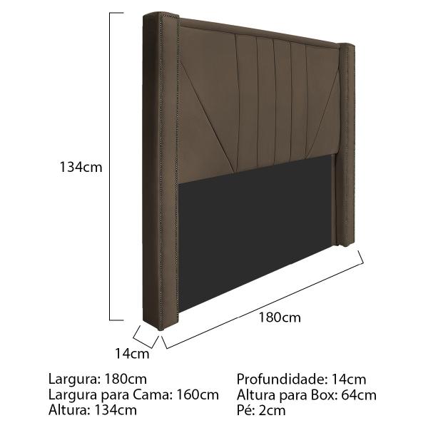 Imagem de Cabeceira Queen Minsk P02 160 cm para cama Box Suede - Amarena Móveis