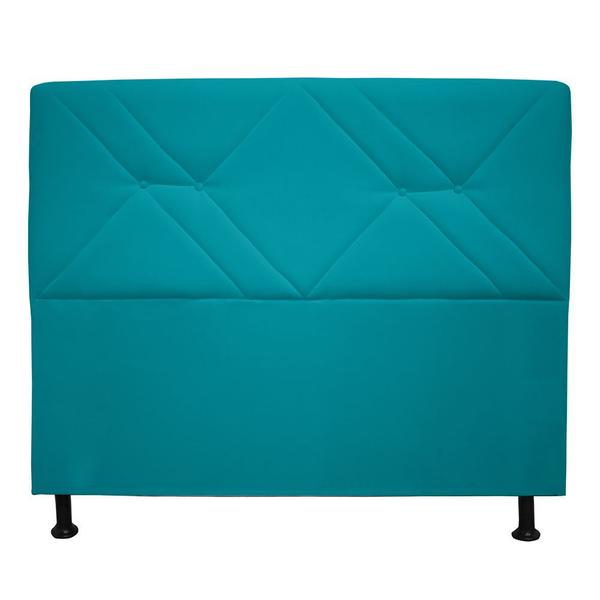 Imagem de Cabeceira queen monaco 160cm suede azul turquesa