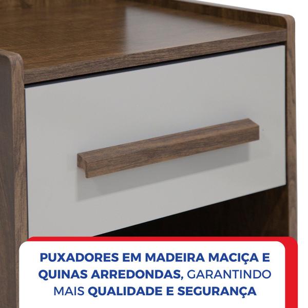 Imagem de Cabeceira Queen para Box 158cm 100% Mdf Ripada e com 02 Mesas de Cabeceira Dallas Espresso Móveis