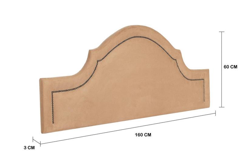 Imagem de Cabeceira Queen Provençal Luxo 160x60 Suede Bege - Tachas Fumê