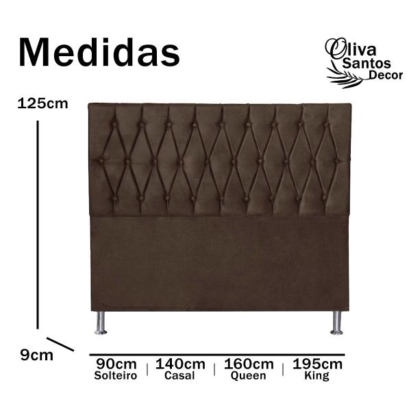 Imagem de Cabeceira Queen Size Cama Box Casal Estofada 1,6m Quarto Capitonê