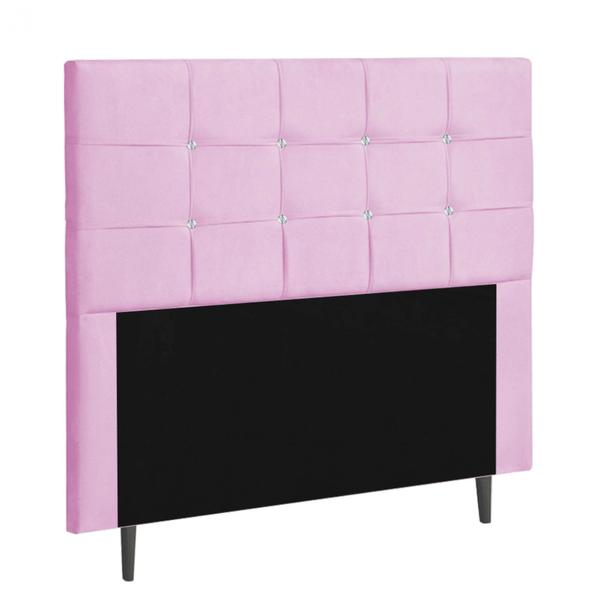 Imagem de Cabeceira Queen Strass Jordania 160 CM material sintético Rosa - D A Decor