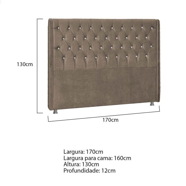 Imagem de Cabeceira Queen Tóquio P04 160 cm Suede - ADJ Decor