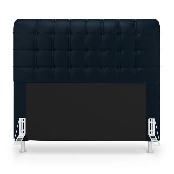 Imagem de Cabeceira Rana 160 Decorativa de Cama Queen N-025 Veludo Azul Marinho Aradecor