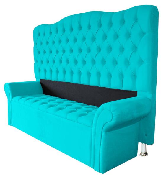 Imagem de Cabeceira + Recamier Baú Nanda Para Cama Box Casal Padrão 138cm - Suede - Sv Decor