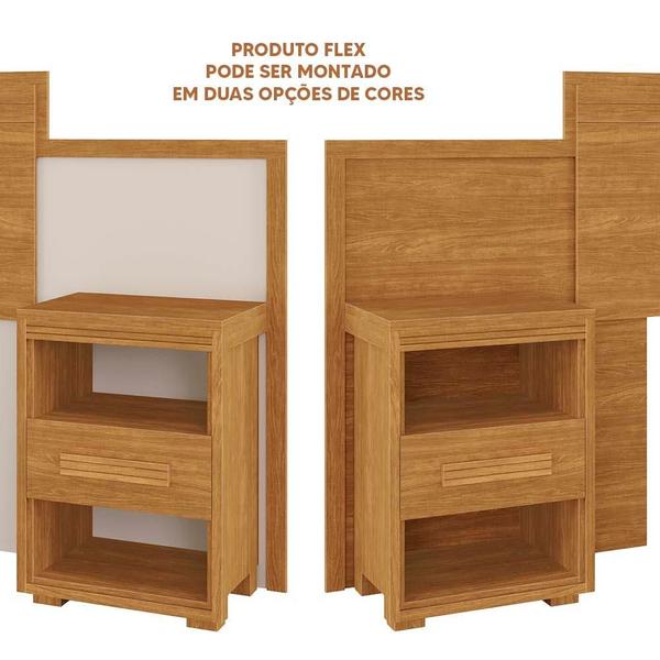 Imagem de Cabeceira Regulável para Casal e Queen Size com Mesa Off White Flex Olive Shop Jm