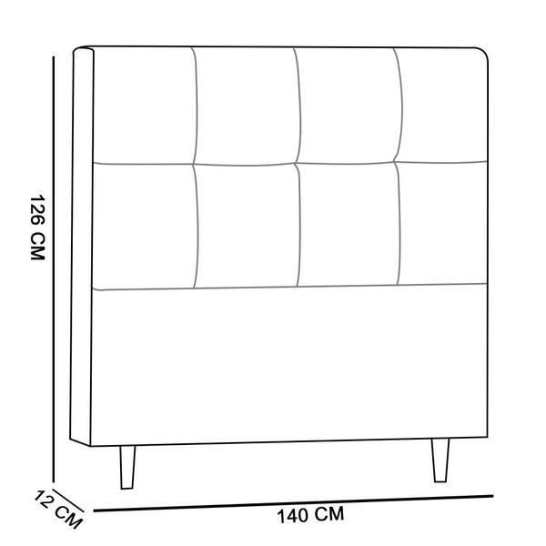 Imagem de Cabeceira Roma para Cama Box Casal 140 cm material sintético D'Rossi