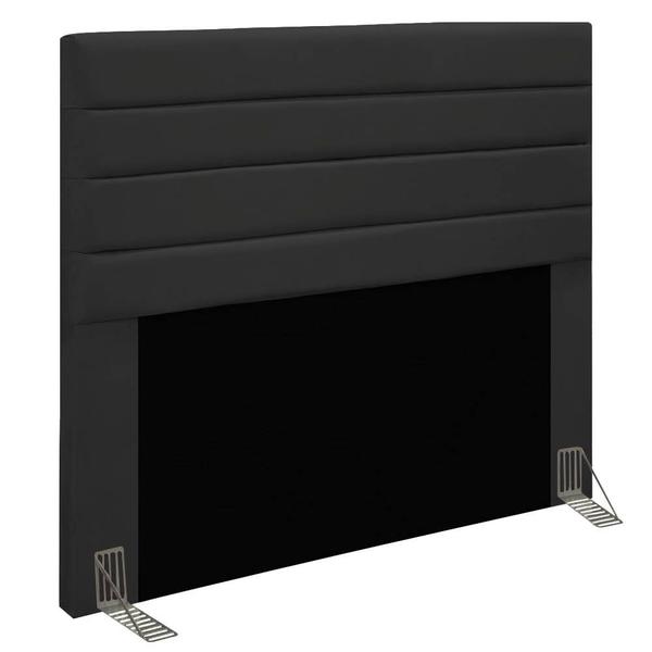 Imagem de Cabeceira Rubi Para Cama Box King 195 cm material sintético Preto - D'Rossi