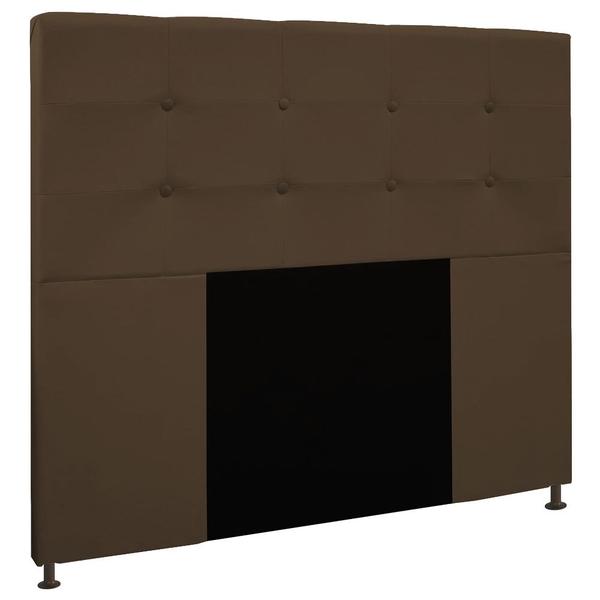 Imagem de Cabeceira Safira Para Cama Box Casal 140 cm Suede Marrom - D'Rossi