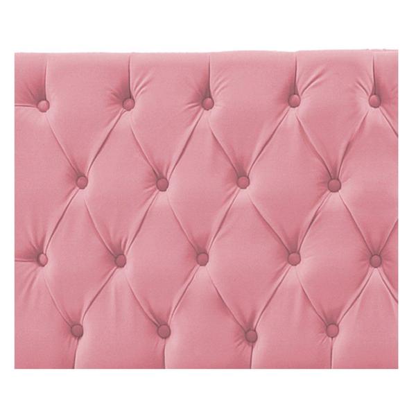 Imagem de Cabeceira Sofia 140 cm Casal Suede Rosa Bebê - Doce Sonho Móveis