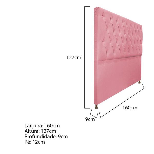 Imagem de Cabeceira Sofia 160 cm Queen Size Suede Rosa Bebê - ADJ Decor