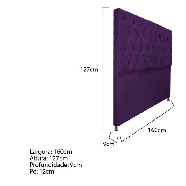 Imagem de Cabeceira Sofia 160 cm Queen Size Suede Roxo - ADJ Decor