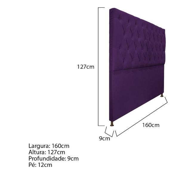 Imagem de Cabeceira Sofia 160 cm Queen Size Suede Roxo - Amarena Móveis