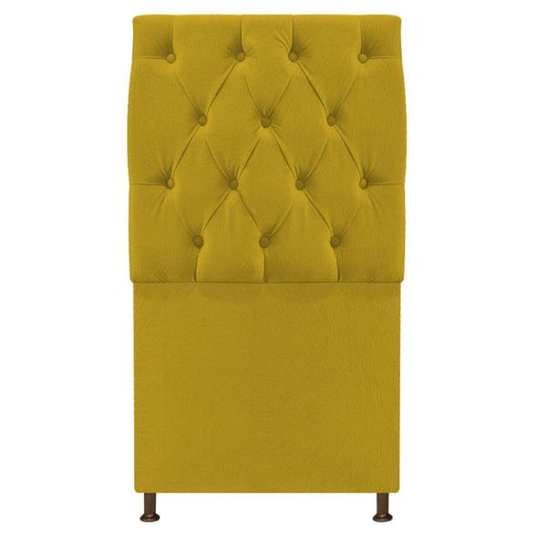 Imagem de Cabeceira Sofia 90 cm Solteiro Suede Amarelo - Doce Sonho Móveis