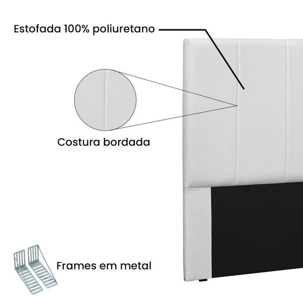 Imagem de Cabeceira Solteiro 0,90m Ravenna Corano Branco - Pallazio