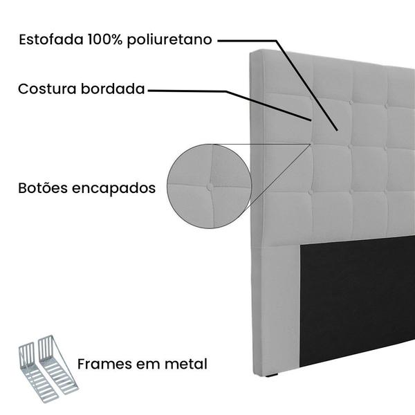 Imagem de Cabeceira Solteiro 0,90m Verona Linho Rústico - Pallazio