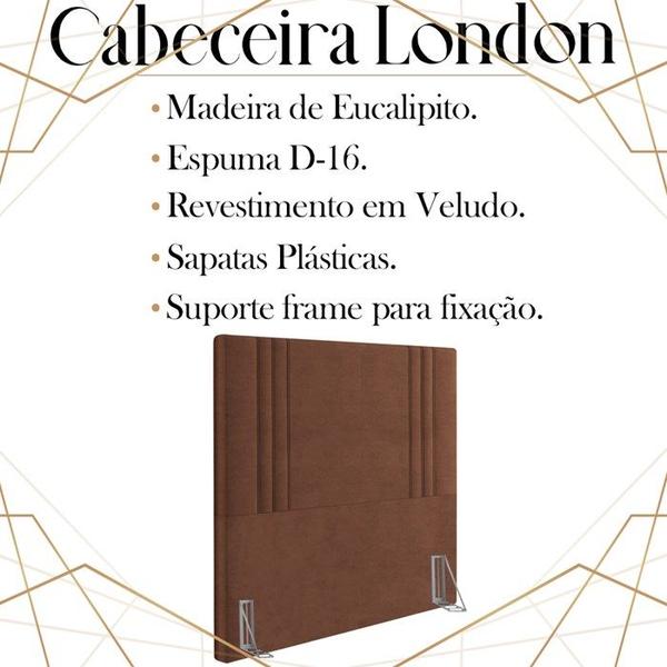 Imagem de Cabeceira Solteiro 88 cm London Veludo Terracota Soon