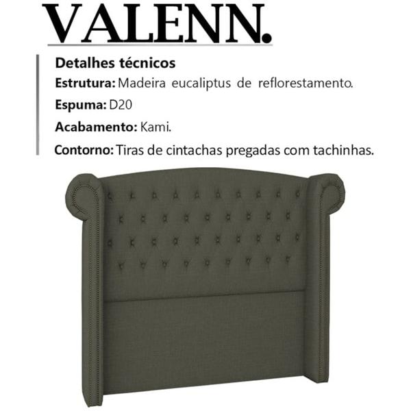 Imagem de Cabeceira Solteiro 90 cm Valenn Linho SL 74 Peer