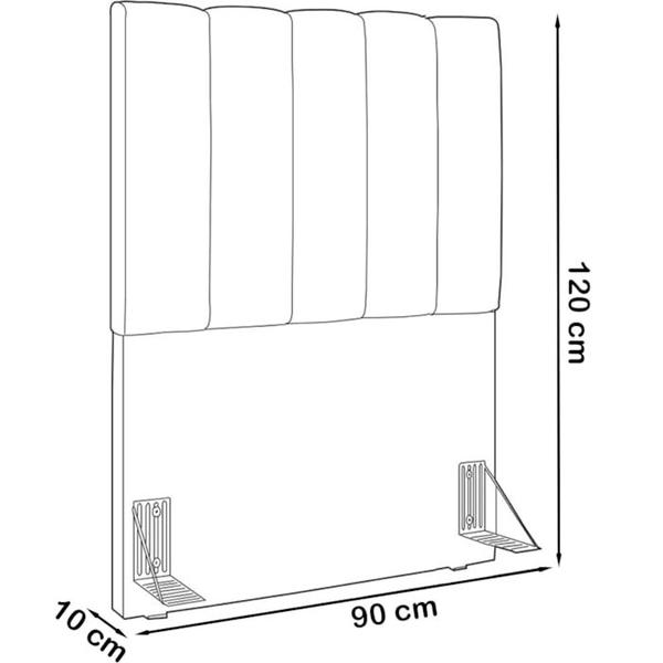 Imagem de Cabeceira Solteiro 90cm Allia Linho Bege RM