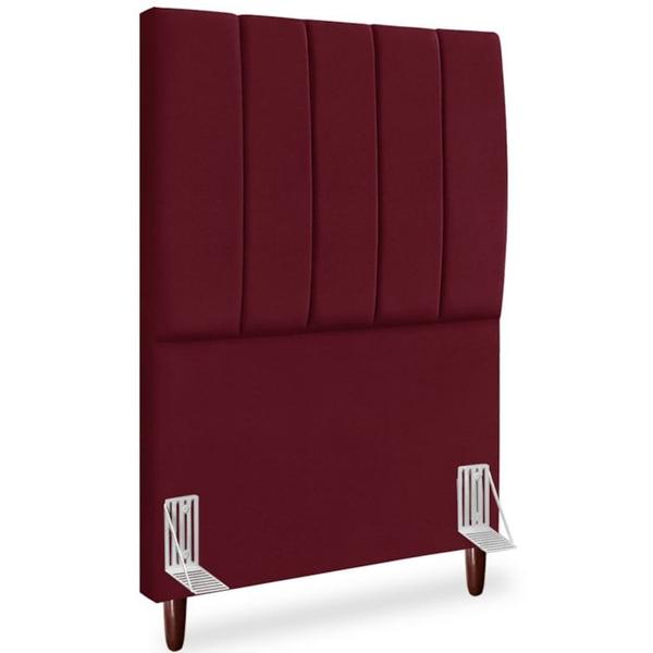 Imagem de Cabeceira Solteiro 90cm Arlla Suede Vinho RM