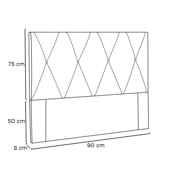 Imagem de Cabeceira Solteiro 90cm Linho Aquilla