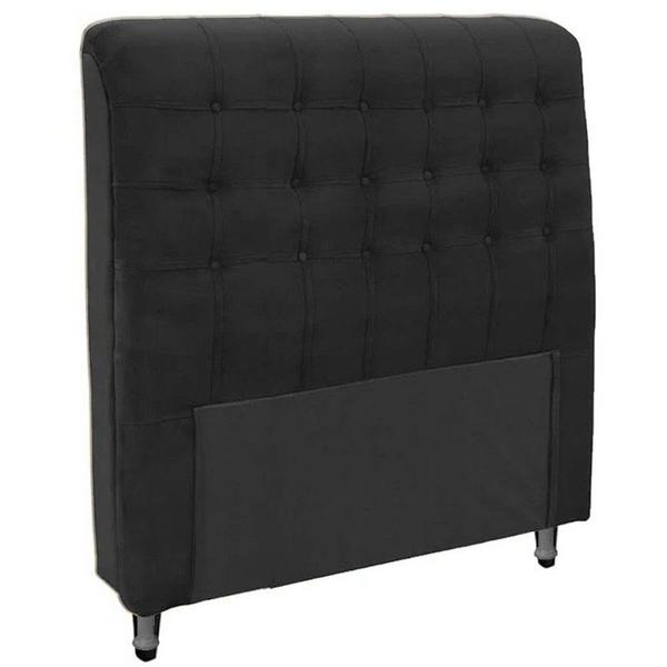 Imagem de Cabeceira Solteiro 90cm Para Cama Box Ana Suede Preto - DS Móveis