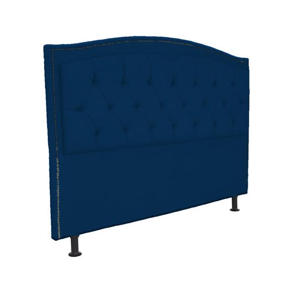 Imagem de Cabeceira Solteiro 90cm Para Cama Box Diana Suede Azul Marinho - DS Estofados