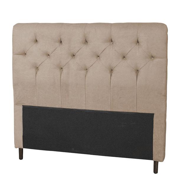 Imagem de Cabeceira Solteiro 90cm Para Cama Box Ravena Suede Bege - DS Móveis