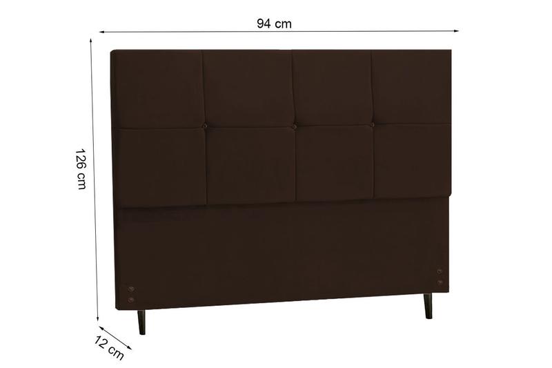 Imagem de Cabeceira Solteiro 94 Cm New Paris  Marrom para Cama Box Estofada - JBE Móveis