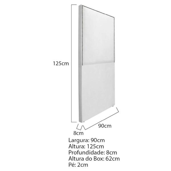 Imagem de Cabeceira Solteiro Bali P02 90 cm para cama Box Sintético Branco - Amarena Móveis