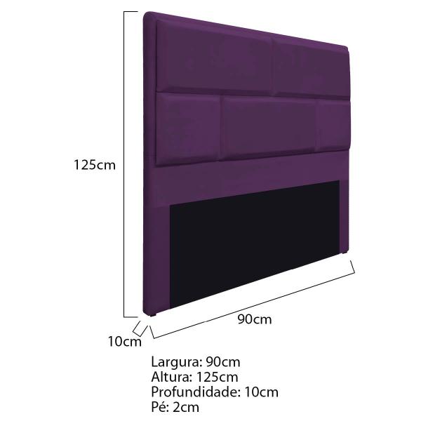 Imagem de Cabeceira Solteiro Brick P02 90 cm para cama Box Suede - Amarena Móveis