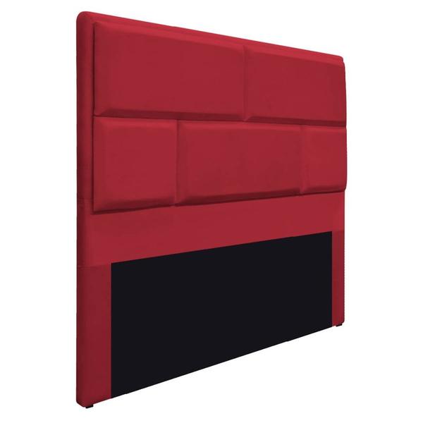 Imagem de Cabeceira Solteiro Brick P02 90 cm para cama Box Suede Vermelho - Amarena Móveis