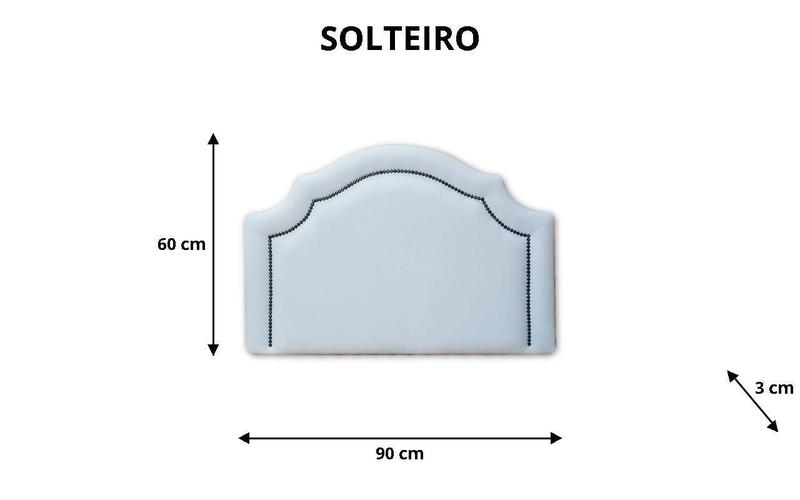 Imagem de Cabeceira Solteiro Cama Box Provençal Luxo - material sintético Branco