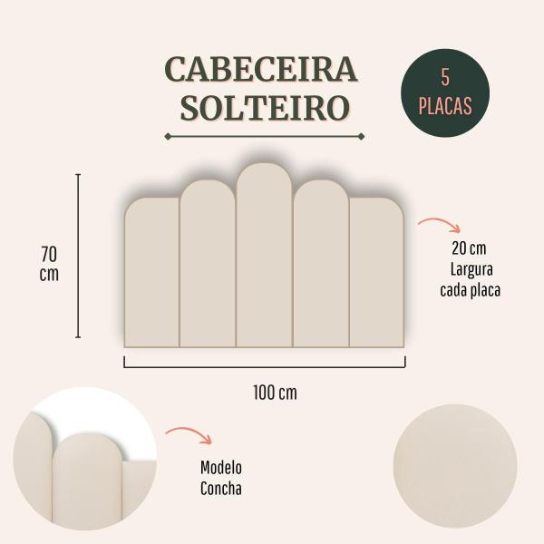 Imagem de Cabeceira Solteiro Concha 100x70 Cama Box Modulada 