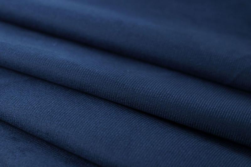 Imagem de Cabeceira Solteiro Curva Luxo Suede Azul Com Tachas Fumê