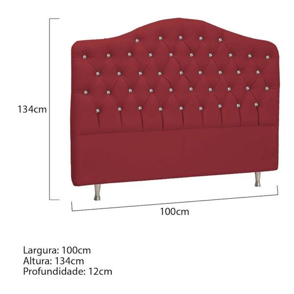 Imagem de Cabeceira Solteiro Florence P04 100 cm Suede  Vermelho TCA 53 - Amarena Móveis