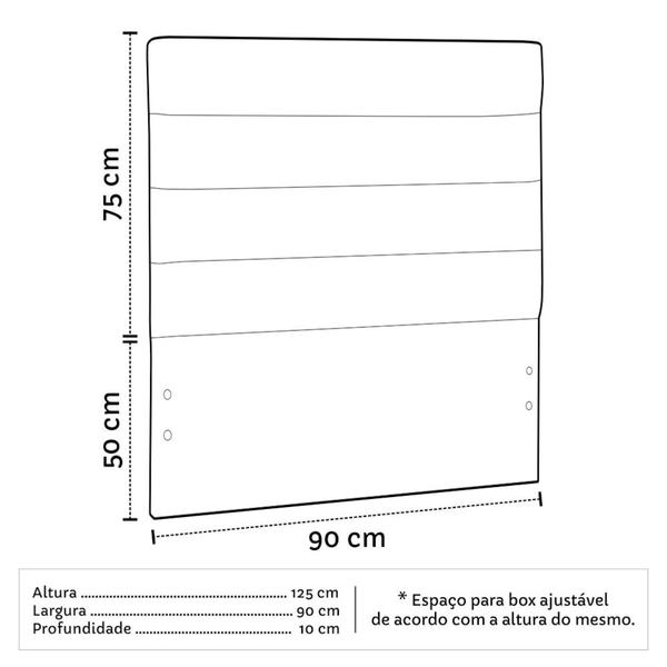 Imagem de Cabeceira Solteiro Greta 90 cm material sintético Marrom - D'Monegatto