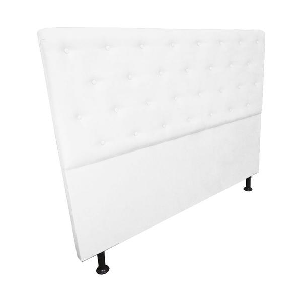 Imagem de Cabeceira Solteiro Juliana 90cm Para Cama Box Suede Branco - DS Estofados