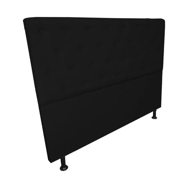 Imagem de Cabeceira Solteiro Juliana 90cm Para Cama Box Suede Preto - DS Estofados