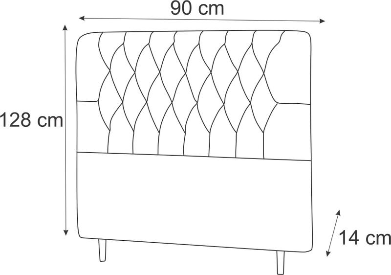 Imagem de Cabeceira Solteiro Paris 90 CM Suede Marfim - D A Decor