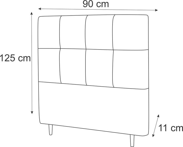 Imagem de Cabeceira Solteiro Poliana 90 CM Suede Bege - D A Decor