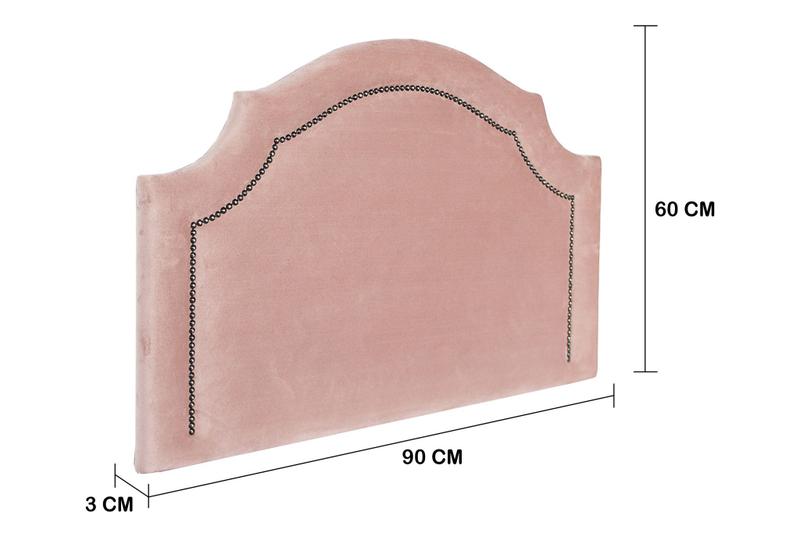 Imagem de Cabeceira Solteiro Provençal 90x60cm Veludo Rosê  - T. Fumê