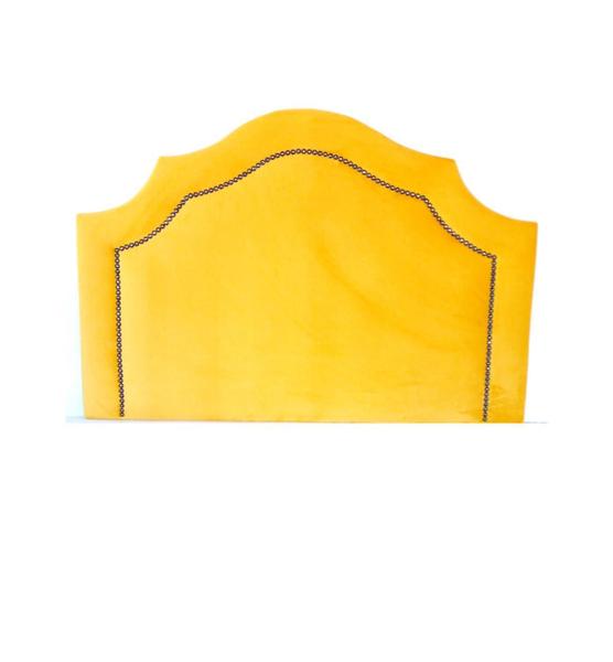 Imagem de Cabeceira Solteiro Provençal material sintético Amarelo Com Tachas Fumê