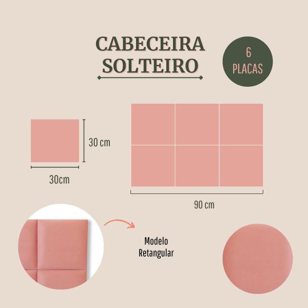 Imagem de Cabeceira Solteiro Retangular 90x60 Cama Box Modulada 