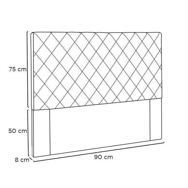 Imagem de Cabeceira Solteiro Suede 90cm Esmeralda Spezzia